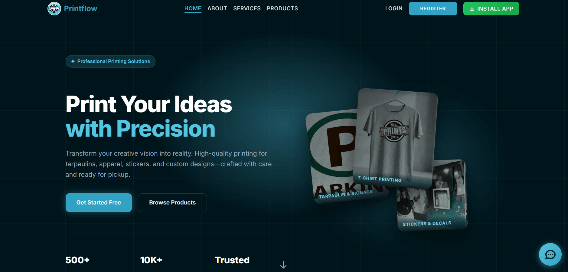 PrintFlow POS System interface